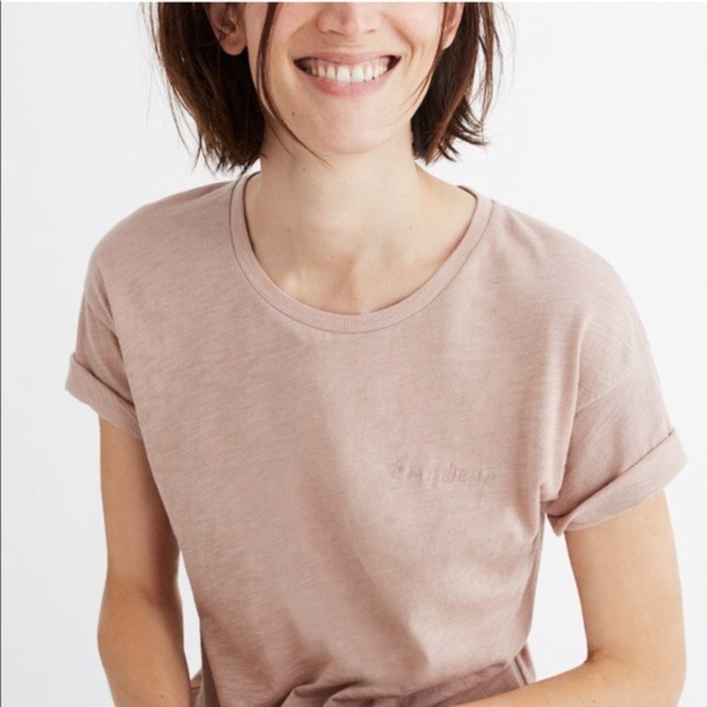 • SOLD • Madewell Friday Embroidered Tee - Picture 2 of 7